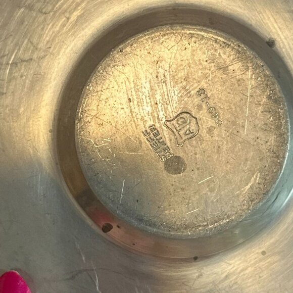 Vintage MCM Stieff Pewter Pipkin Pot Sauce Server Brandy Warmer And Plate 2pc - Picture 3 of 6